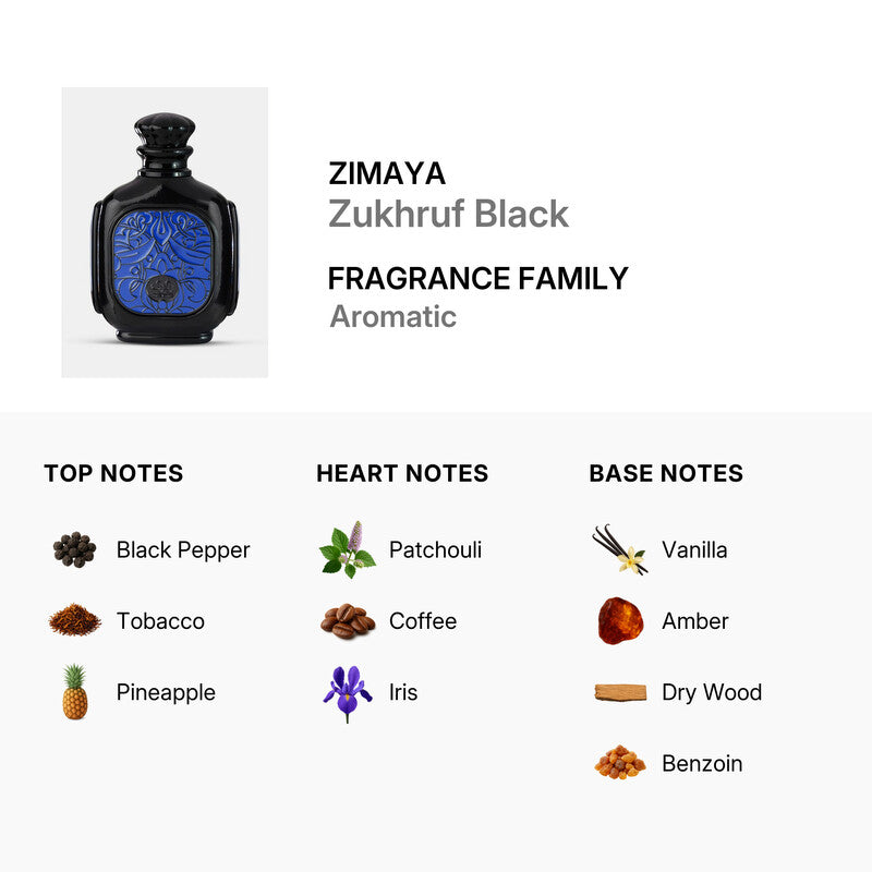Zukhruf Black by ZIMAYA 3.4oz EDP Spray for UNISEX