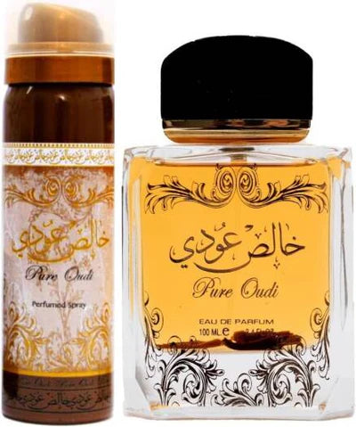 Pure Oudi by Lattafa 3.4oz EDP Spray +Deo for UNISEX