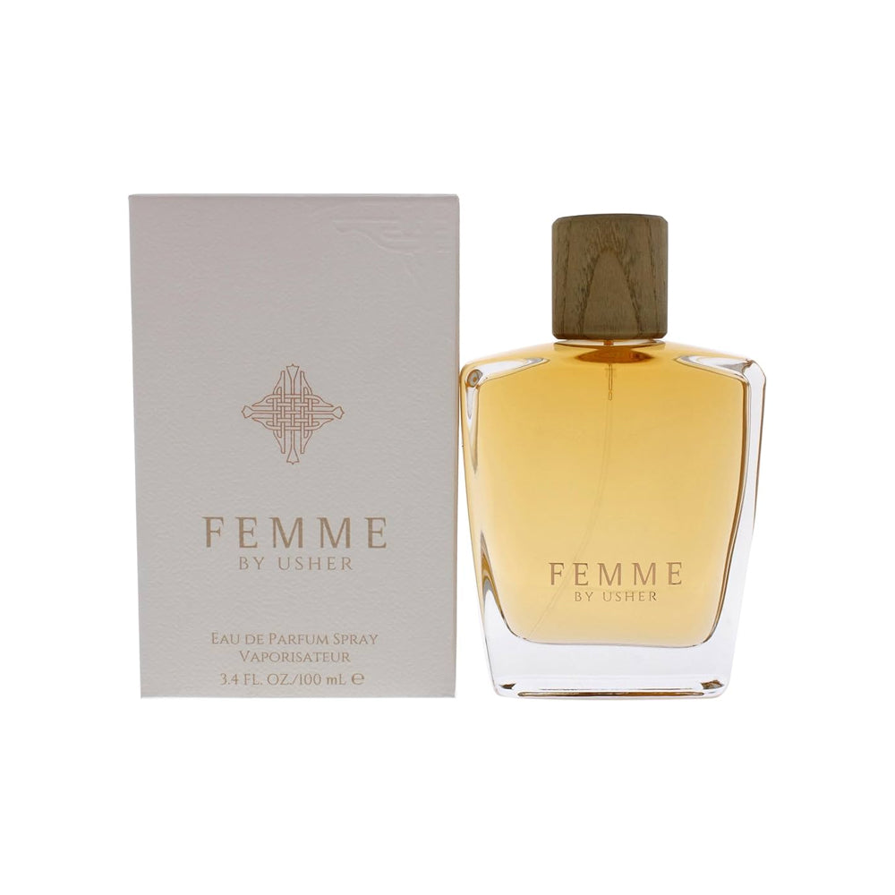 USHER FEMME 3.4oz EDP SPRAY WHITE BOX for Women.