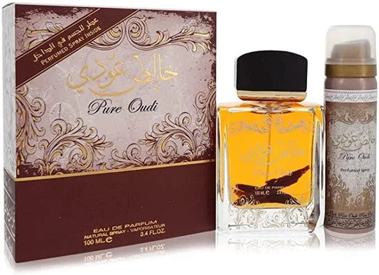 Pure Oudi by Lattafa 3.4oz EDP Spray +Deo for UNISEX