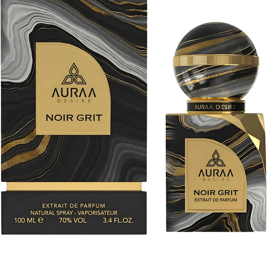 Noir Grit  by AURAA DESIRE 3.4oz Extrait de Parfum Spray for UNISEX